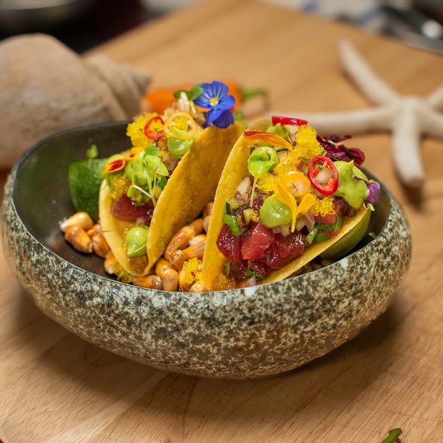 Tuna Poke Tacos.